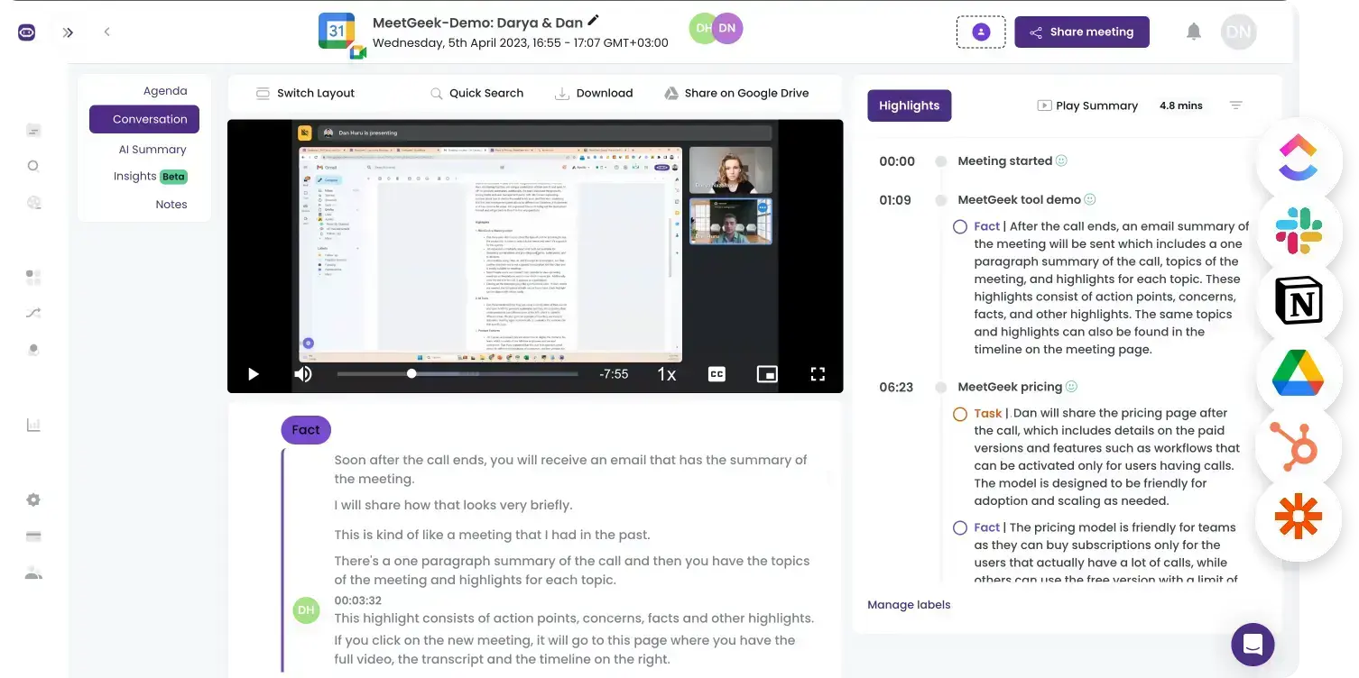 meetgeek for enterprises